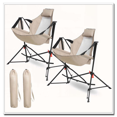 Chaise de camping à bascule pliante et portative