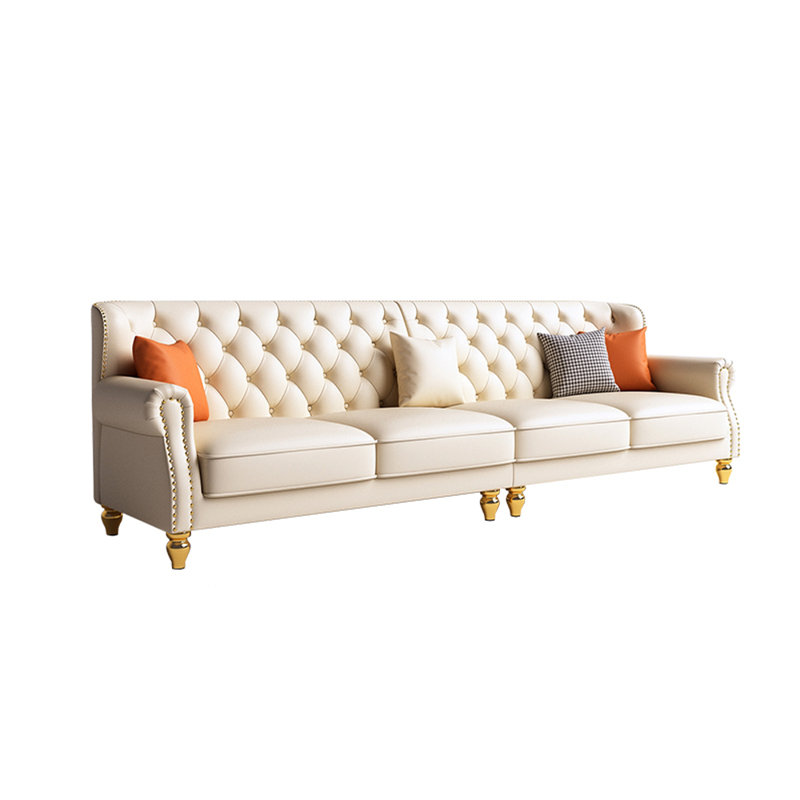 Canapé en cuir American, H 36,6 po x l 108,3 po x P 35,4 po