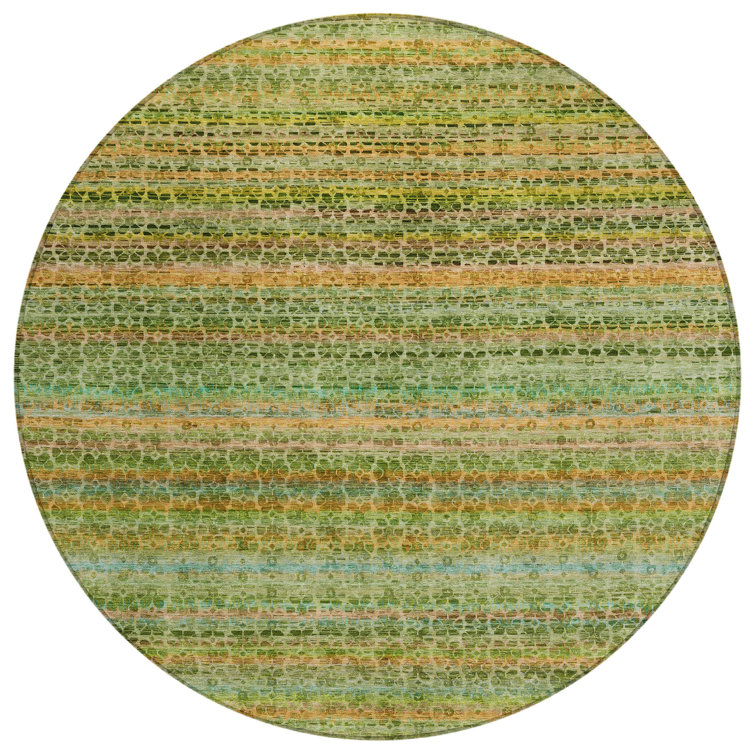 Machine Washable Indoor/Outdoor Oden ACN2155 Striped Rug