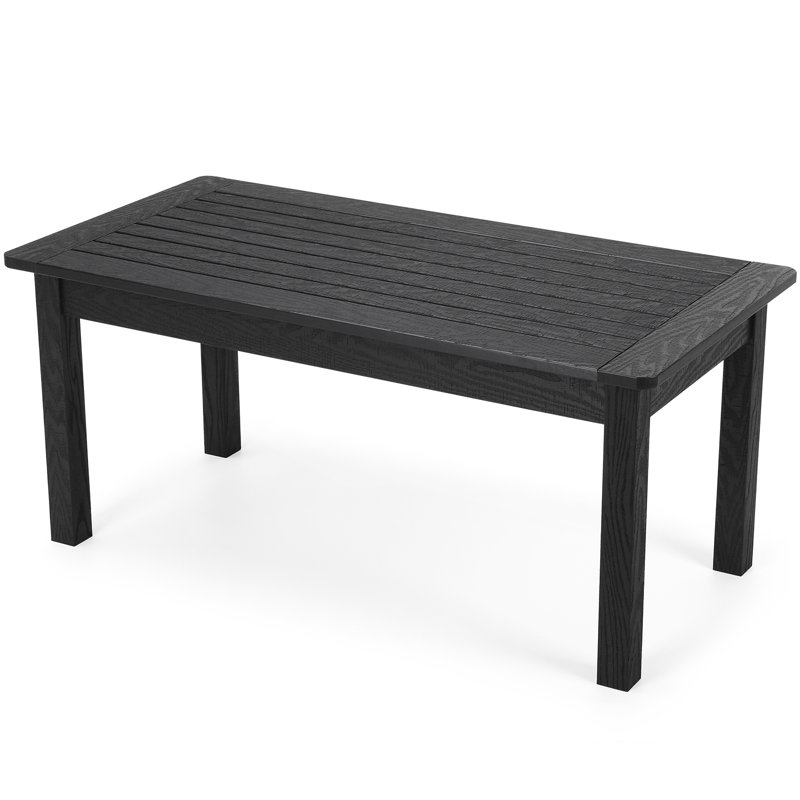 Acequia Rectangular Outdoor Coffee Table , 17.8'' in. W 35.5'' in. D, Black, Black