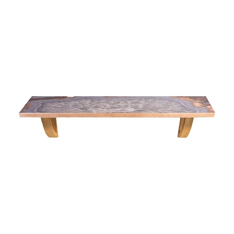 Tablette d'appoint murale 24 "en bois naturel et gris