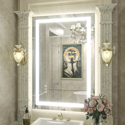 Front & Back LED Anti-Fog Tempered Glass Bathroom/Vanity Mirror - Basics by Wayfair™