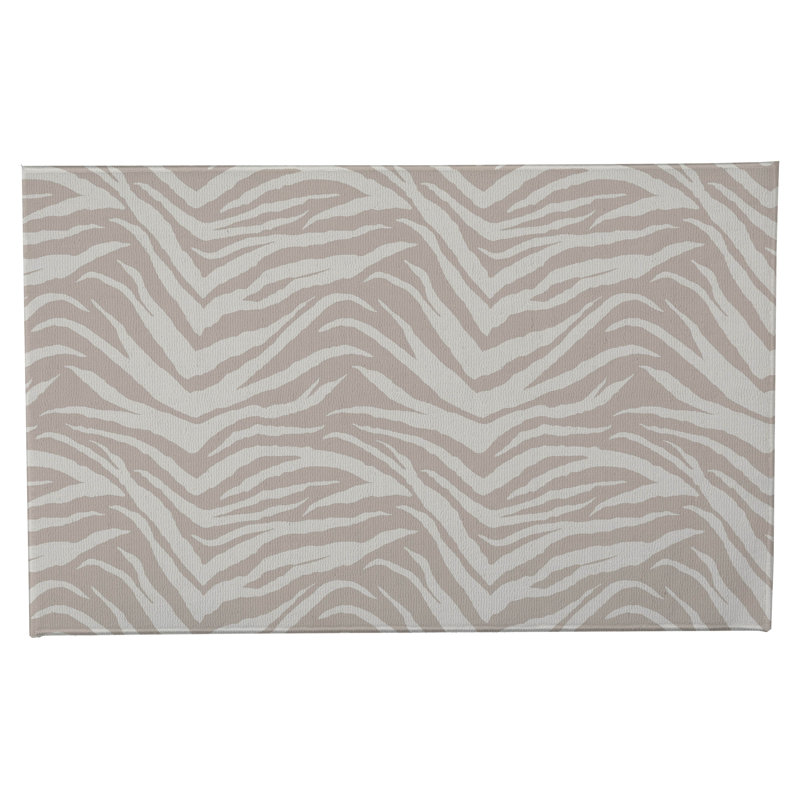 Tapis de toilette rectangulaire absorbant et antidérapant à motif de zèbre, Light Green