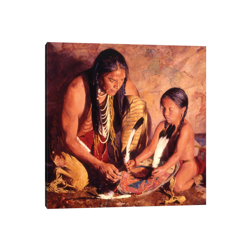 Thunderbird Shield By David Mann - Wrapped Canvas Painting by David Mann - Wrapped Canvas Painting, 45.72 cm H x 45.72 cm W