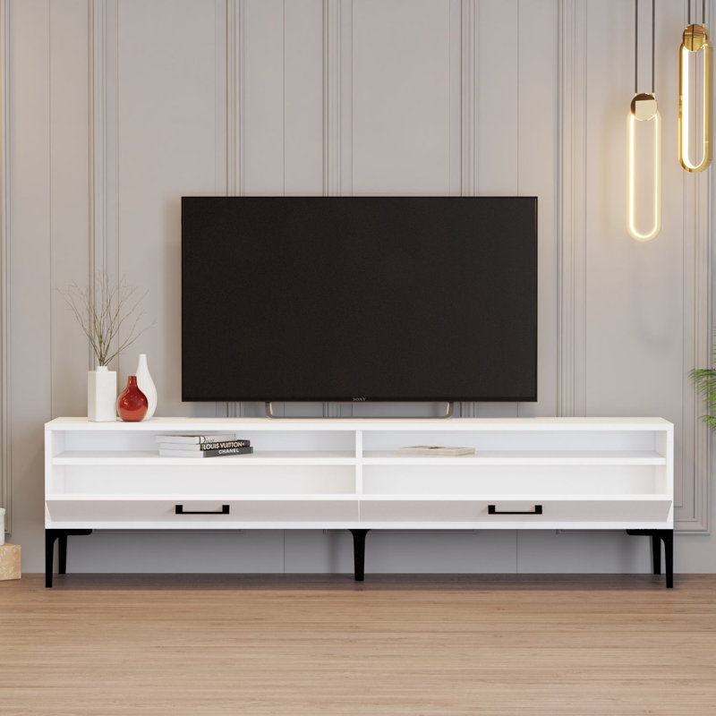 Keikei Unfinished TV Stand, White