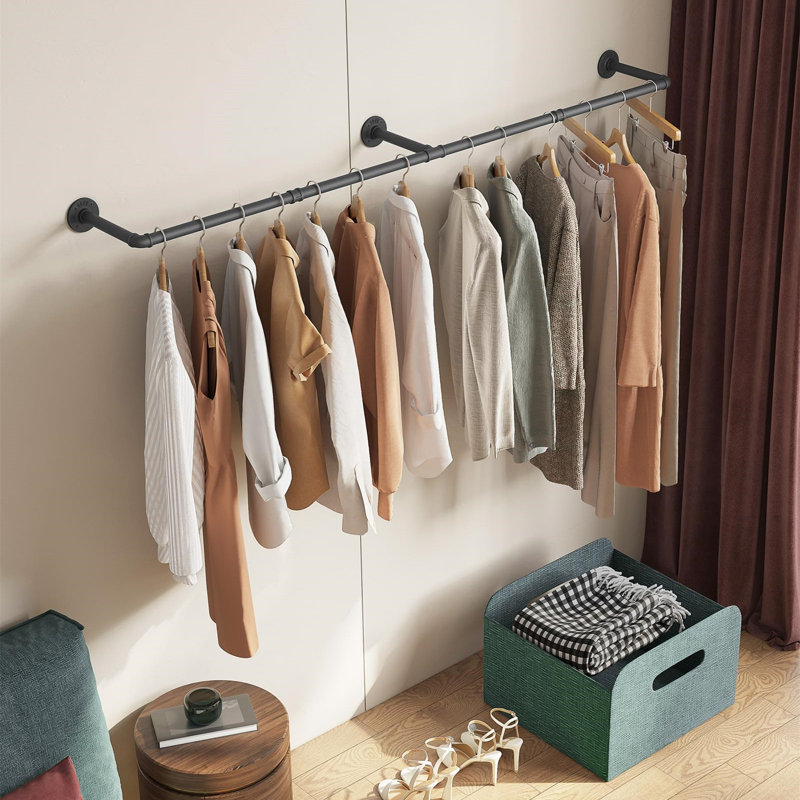 163cm Industrial Pipe Clothing Rack