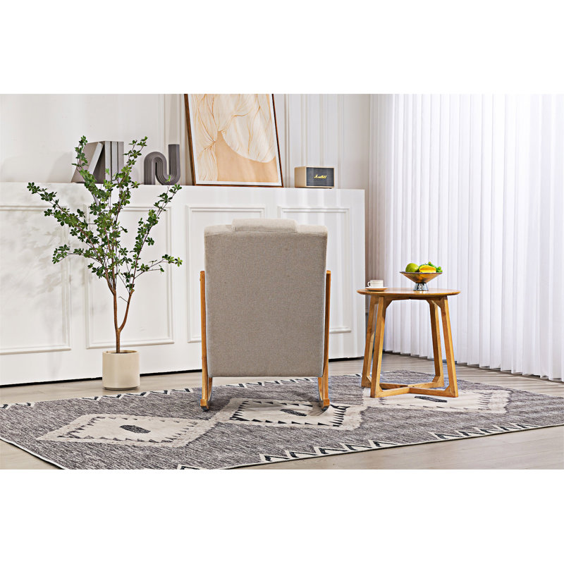 Chaise berçante moderne rembourrée, Beige