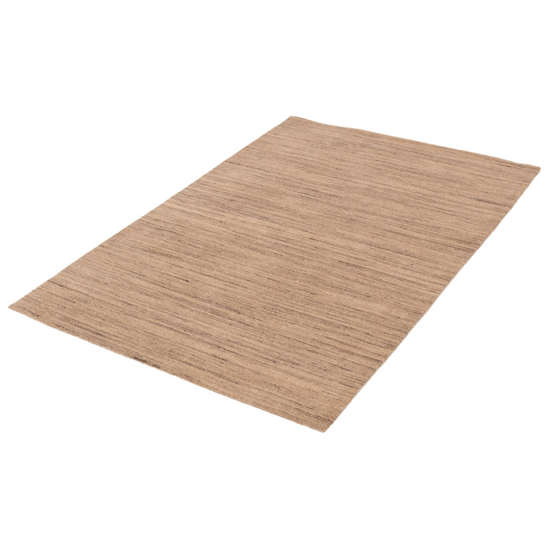 Tapis beige rayé en laine tissé à la main SantaMonica