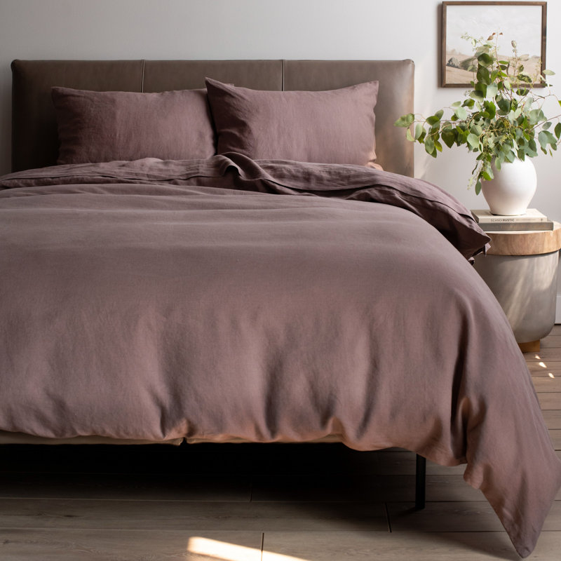 100% French Linen Duvet Cover, Clove, King Duvet Cover