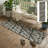 8' Runner Gray and Black Abstract Washable Non Skid Indoor Outdoor Runner Rug
