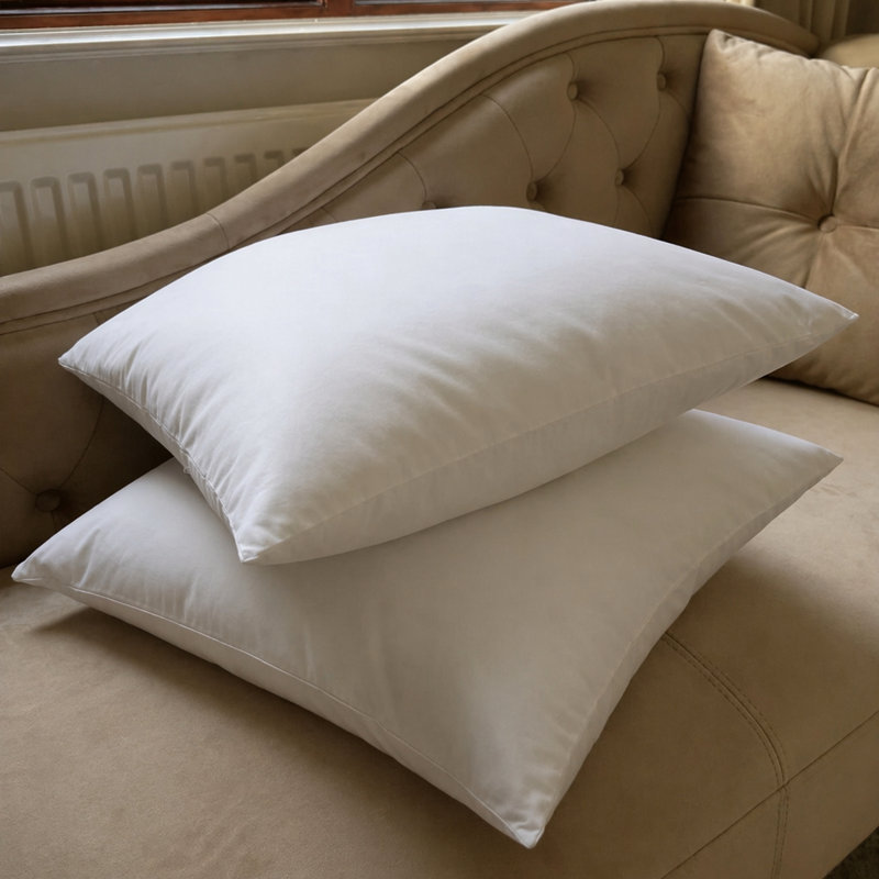 Indoor / Outdoor White Square Duck Feather Cushion Pad ( 2 pack )