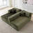 110" Wide Corduroy L Shape Sectional Couch with Chaise-569628295