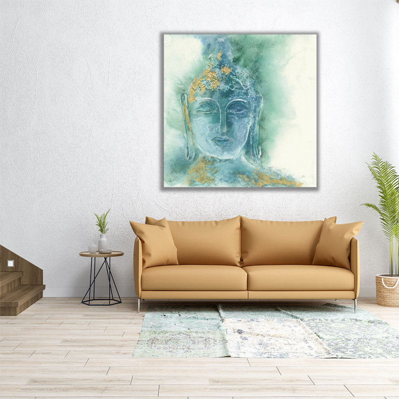Gilded Buddha I - reproduction d'art sur toile, H 16 po x l 16 po