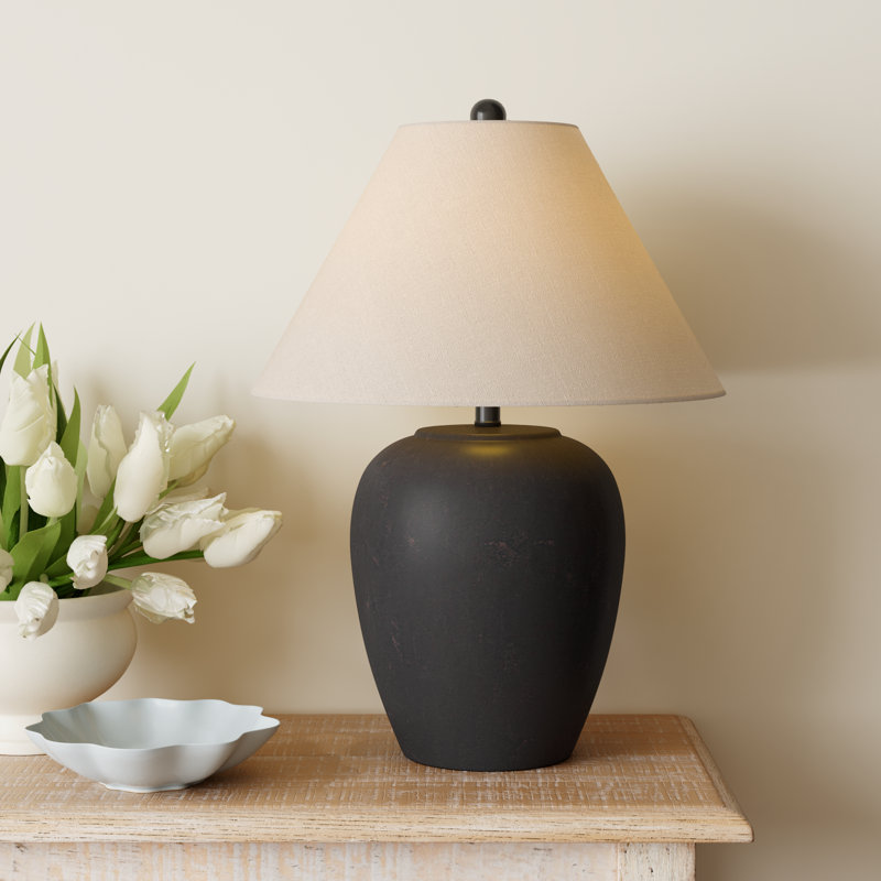 Eustacia Ceramic Table Lamp, Black