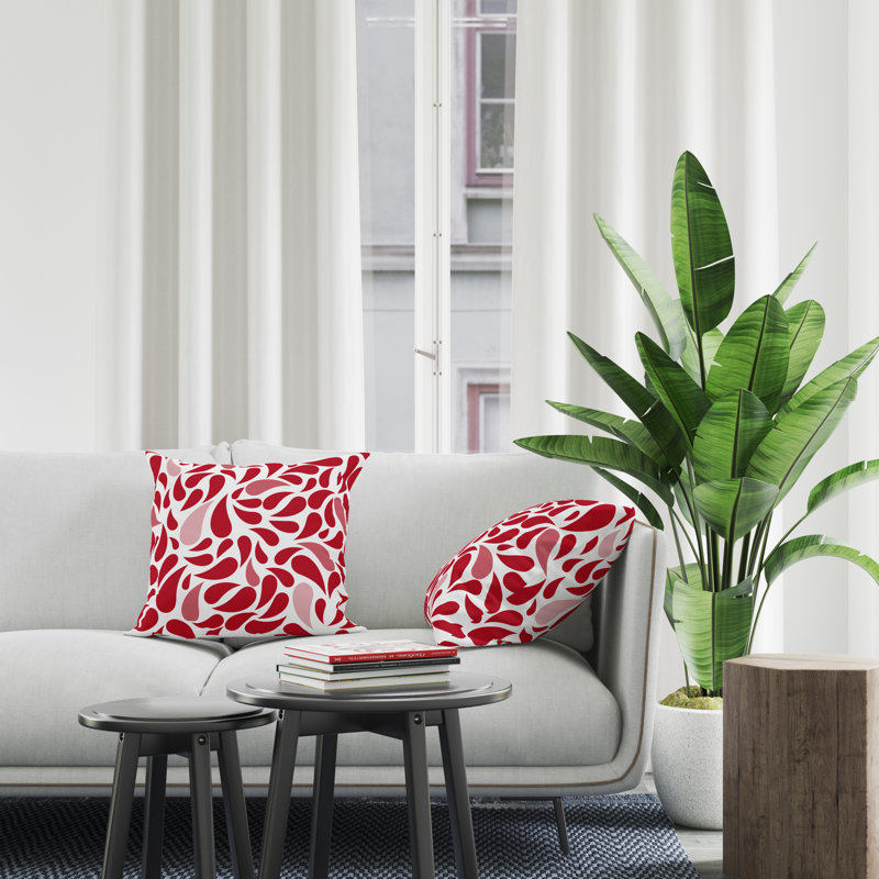 Housse et insert de coussin décoratif en polyester, L 17 po x H 17 po, Rouge