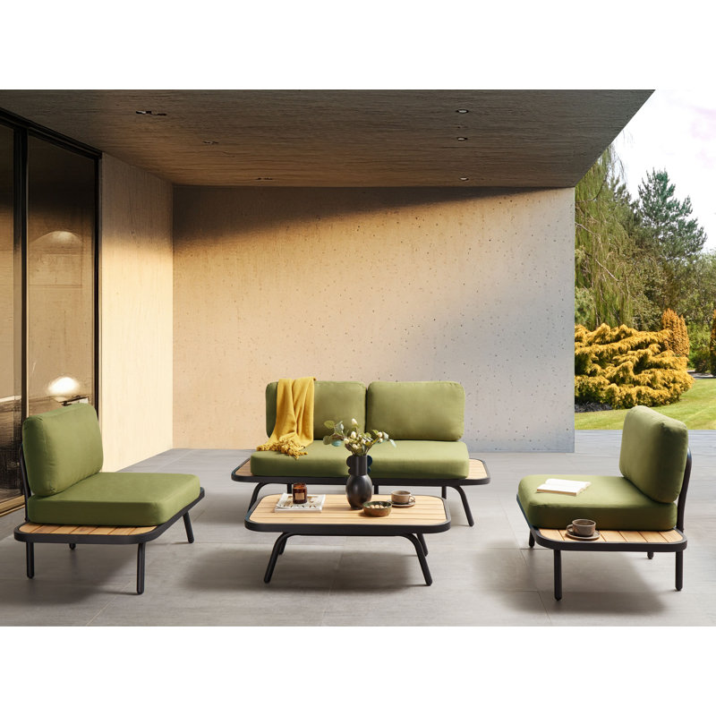 Bornschein Wicker 4 - Person Garden Lounge Set with Cushions