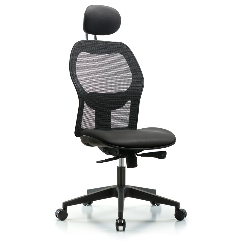 Vinyl Task Chair with Headrest, Carbon, No