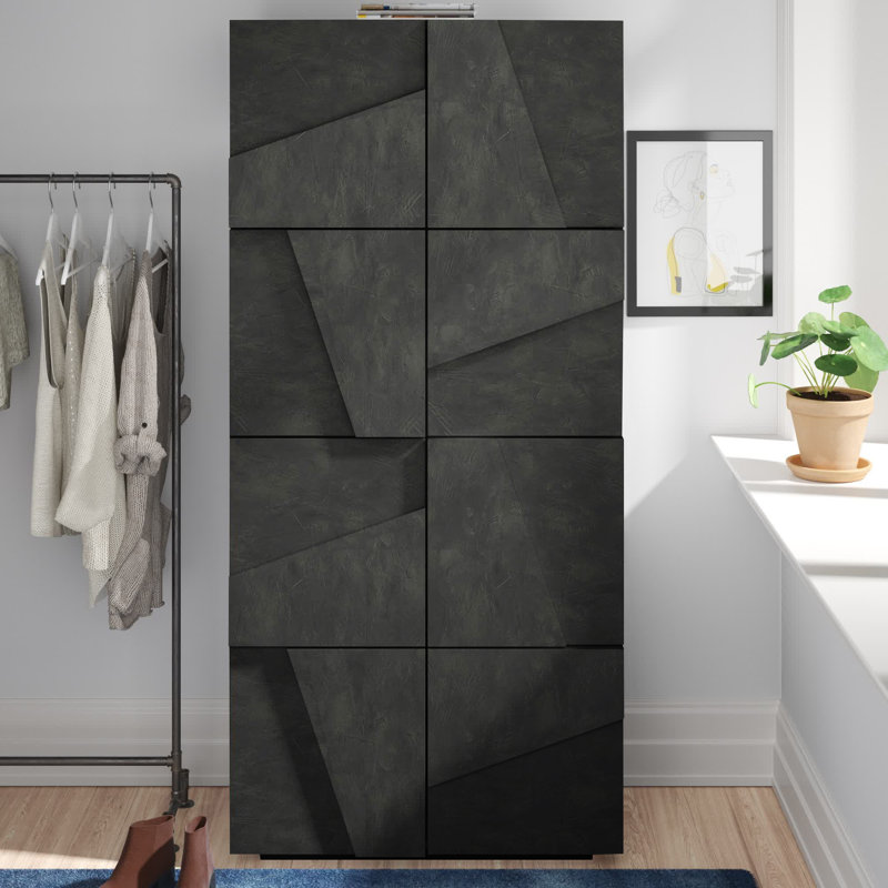 Cernobbio 32 Pair Shoe Storage Cabinet, Black