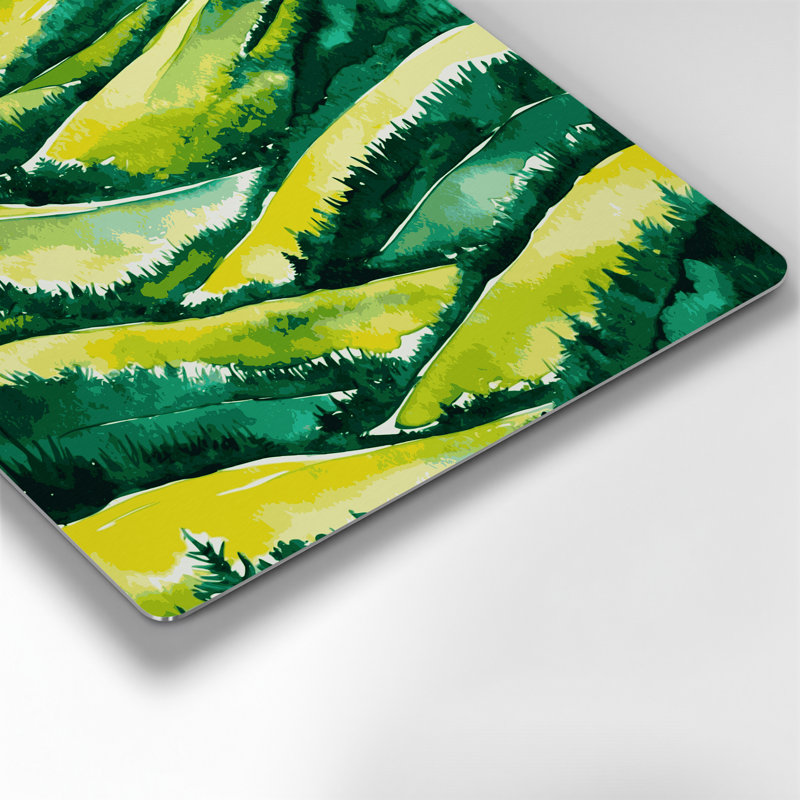 Aquarelle, paysage, 88, art mural en métal vert, H 12 po x l 12 po