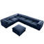 Canapé modulaire en chenille bleu - 6 sièges, rangement, chenille, structure cylindrique 6 - salon-120912691