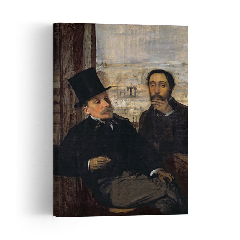 Autoportrait avec Évariste de Valernes, vers 1865. Portrait contemporain. Estampe d'art mural architectural.