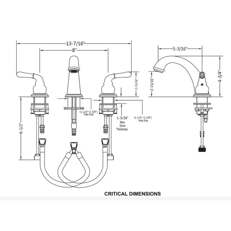 Widespread Bathroom Faucet with Drain Assembly, Brushed Nickel