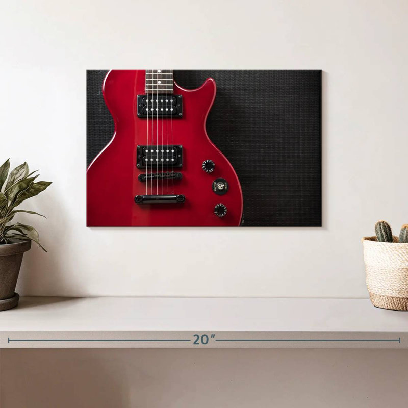 Guitare électrique Abarca Shiny Red, H 8 po x l 12 po