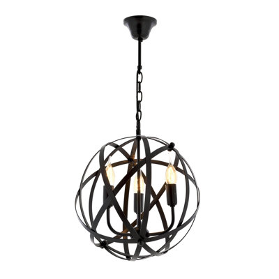Lustre industriel moderne, structure en métal noir, 29,5 po x 14,2 po | Douille E27, 40 W maximum | Conception élégante de couleur unie pour la décoration intérieure, la salle à manger et les espaces de vie - Luminaire élégant