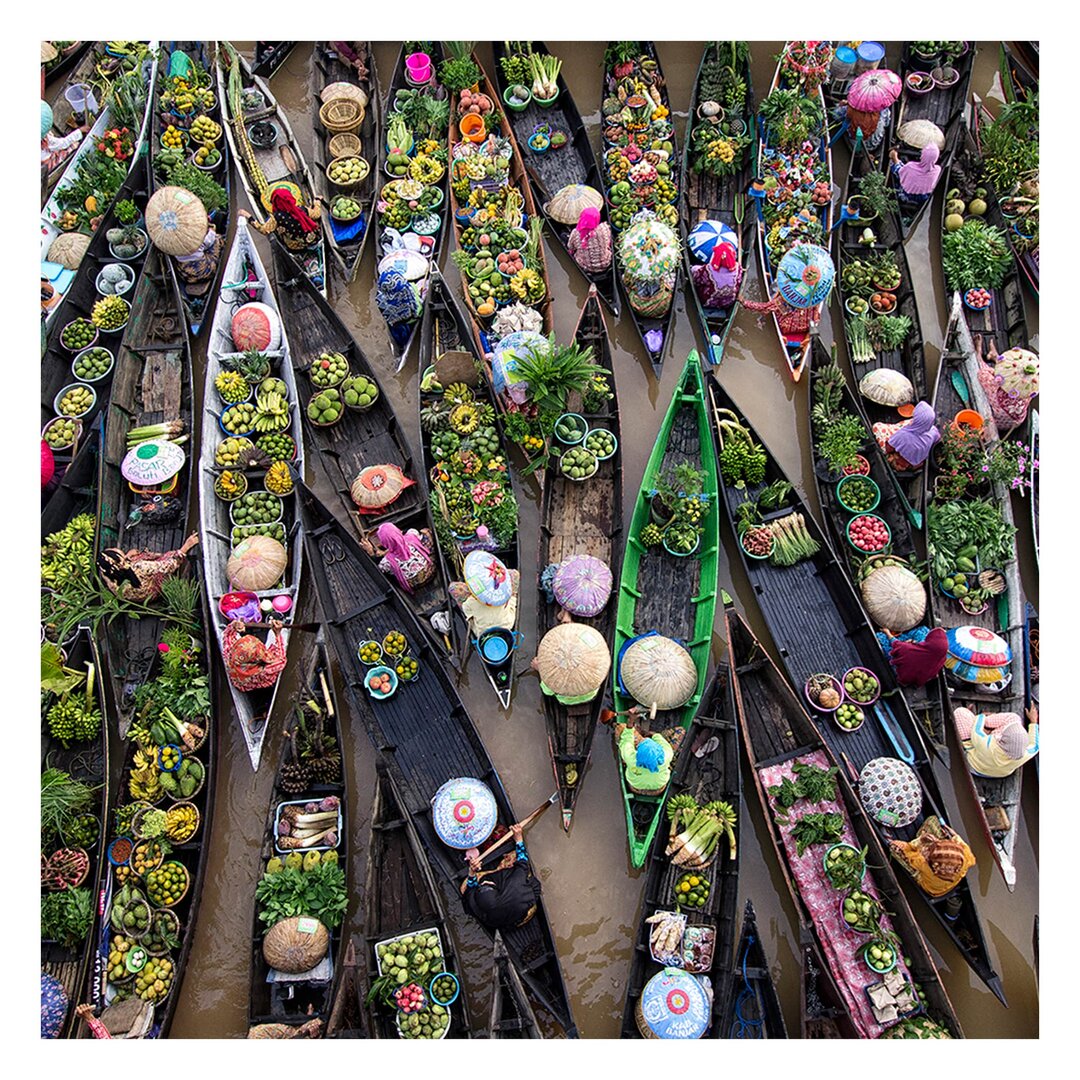 Strukturierte Tapete Floating Market 2,88 m x 288 cm