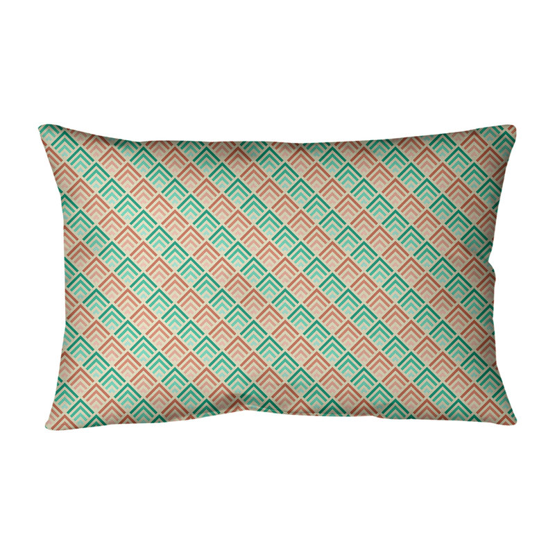 Coussin lombaire intérieur / extérieur Katelyn Elizabeth, Vert / Orange