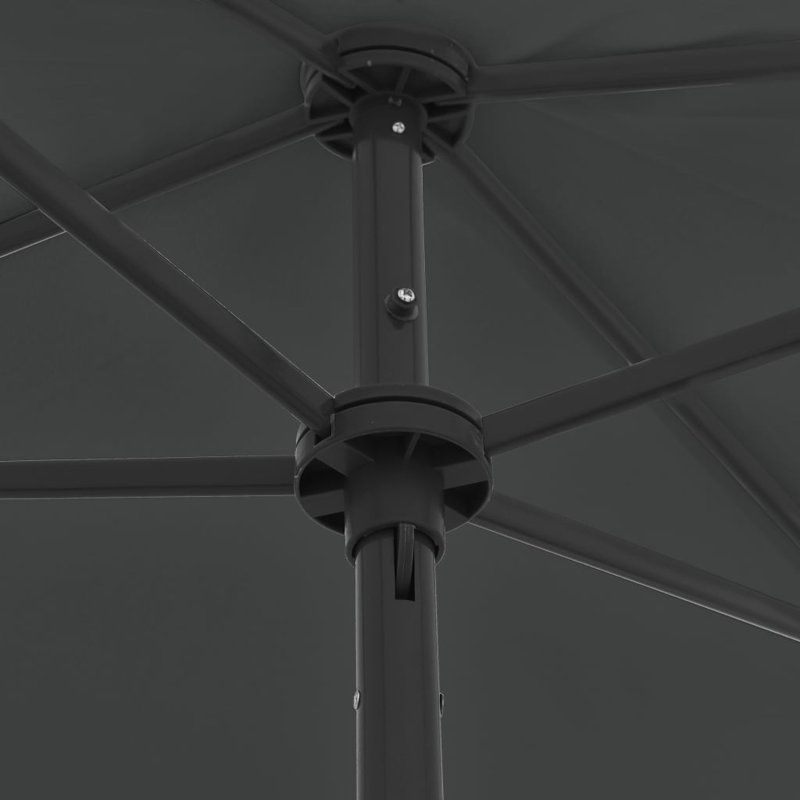 Parasol de plage rectangulaire Dinuba, Anthracite, H 96,5 po x l 78,7 po x P 49,21 po