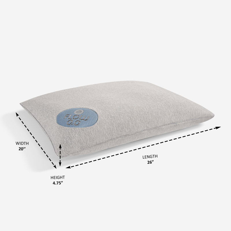Gray and Blue Memory Foam Performance Pillow with Washable Cover