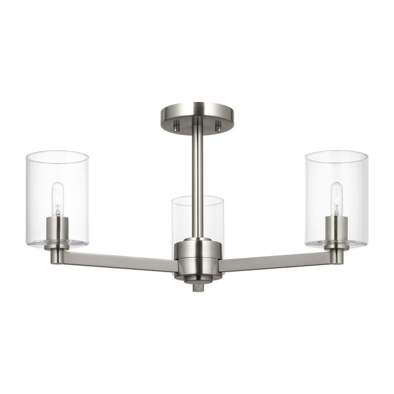 Fullton Three Light Semi-Flush Mount from , Brushed Nickel
