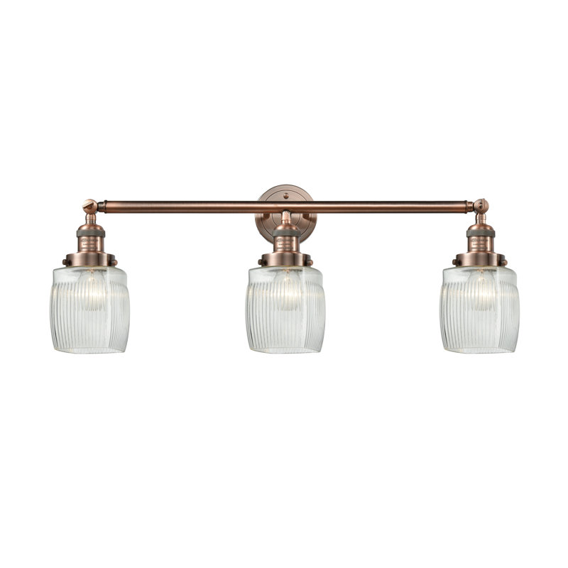 Mireya 3 - Light Dimmable Vanity Light, Antique Copper, 6 Watt Vinage LED Bulb