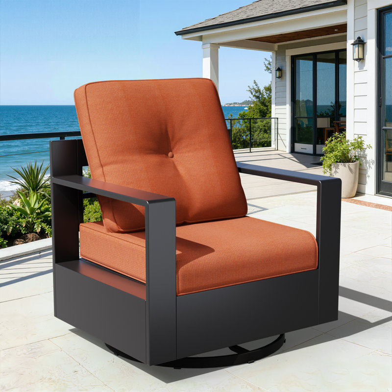 Adwin Outdoor 4" Deep Seat Cushion Set With Olefin Fabric, 8, Orange