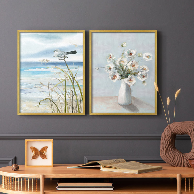Seaside Rest II - reproduction encadrée de qualité supérieure - prête à être accrochée - aucun clou requis - aucun clou requis