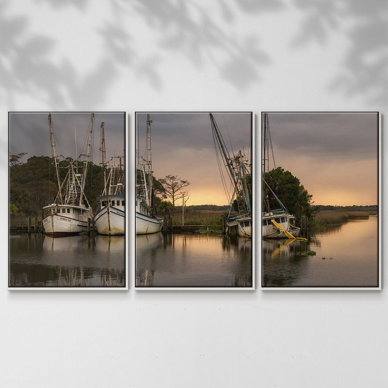 Chalutiers 3 pièces, Blanc, H 24 po x l 48 po x P 2 po