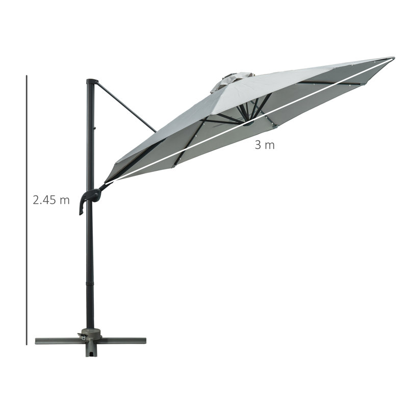 Nasiba 300cm Lighted Cantilever Parasol