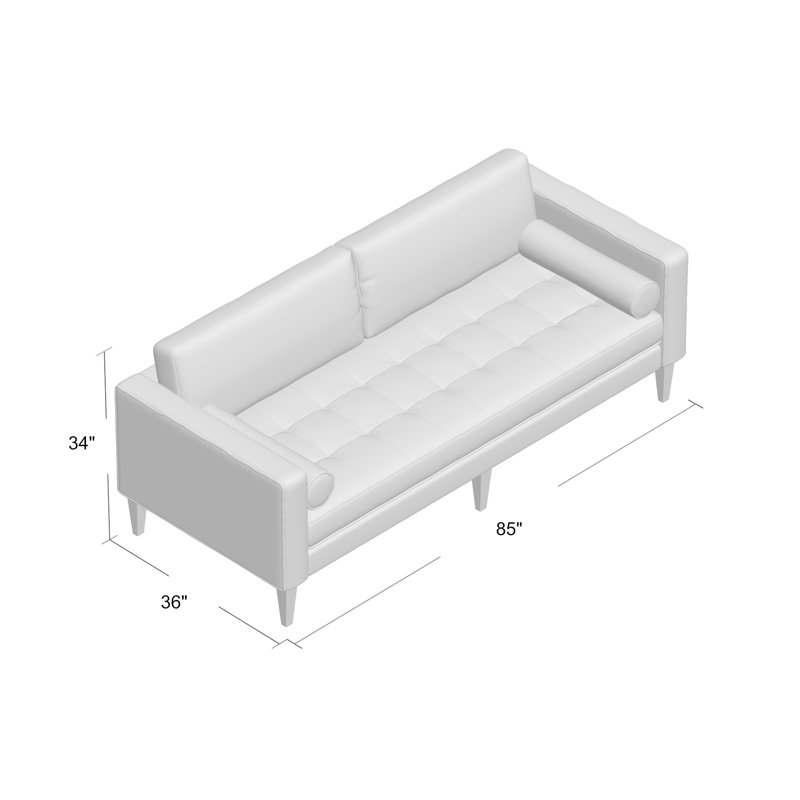Peoria Upholstered 84'' Sofa, Olive Green Velvet