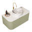 Ensemble de meuble-lavabo mural courbé à rayures 36 po avec lavabo en céramique Annora-123498467