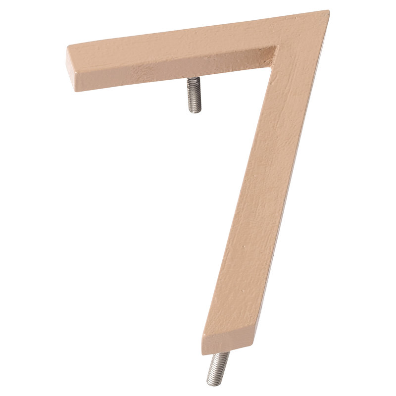 l 4 pi 5 po x Numéro de maison à fixation flottante, 7, Taupe