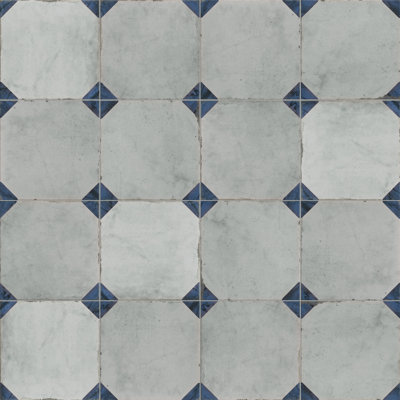 Carreau de porcelaine rétro 8 po x 8 po Renaissance Deco