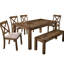 Ensemble de 2 chaises de salle à manger en chêne antique avec dossier ouvert en X et coussin rembourré