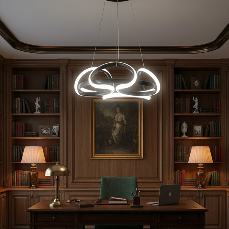 Lustre à hauteur réglable à DEL Orbit Wave 4500 / 6500K, Noir