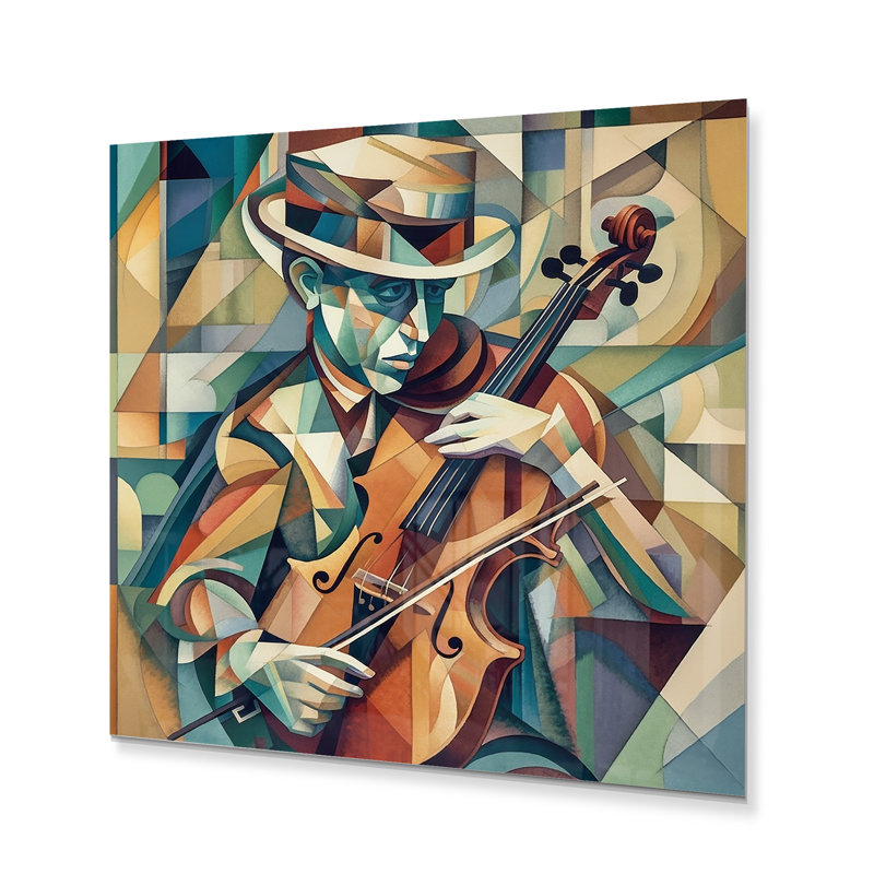 The Modern Violinist I - impression sans cadre sur métal, H 23 po x l 23 po x P 1 po
