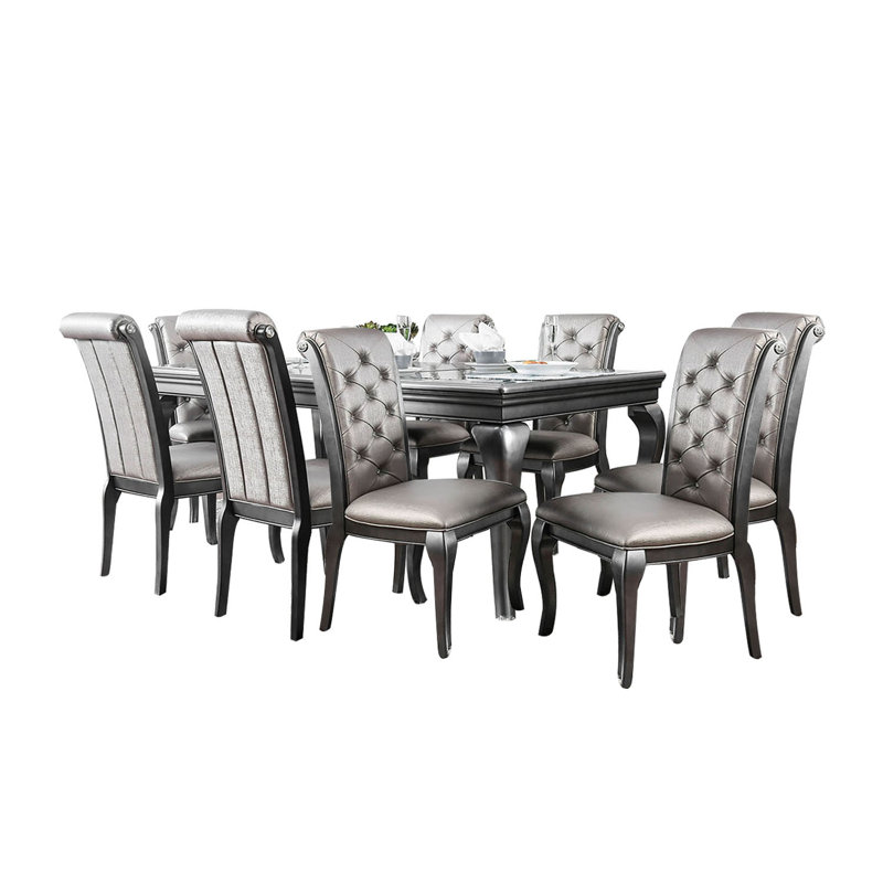 Elbing Extendable Four Leg Dining Set, 9