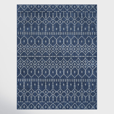 Aitken Geometric Navy Indoor / Outdoor Area Rug
