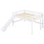 Lit mezzanine bas blanc avec glissade de divertissement - incontournable pour la chambre à coucher-121020118-121020119