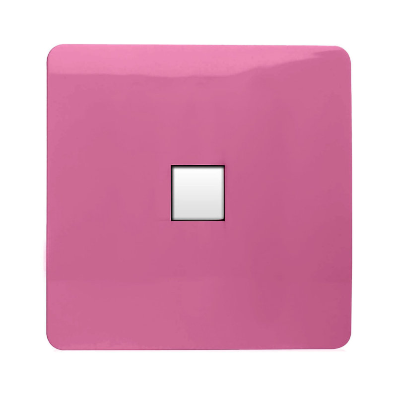 Trendi Switch 1 Gang RJ45 Cat 5e PC Ethernet Socket, Pink