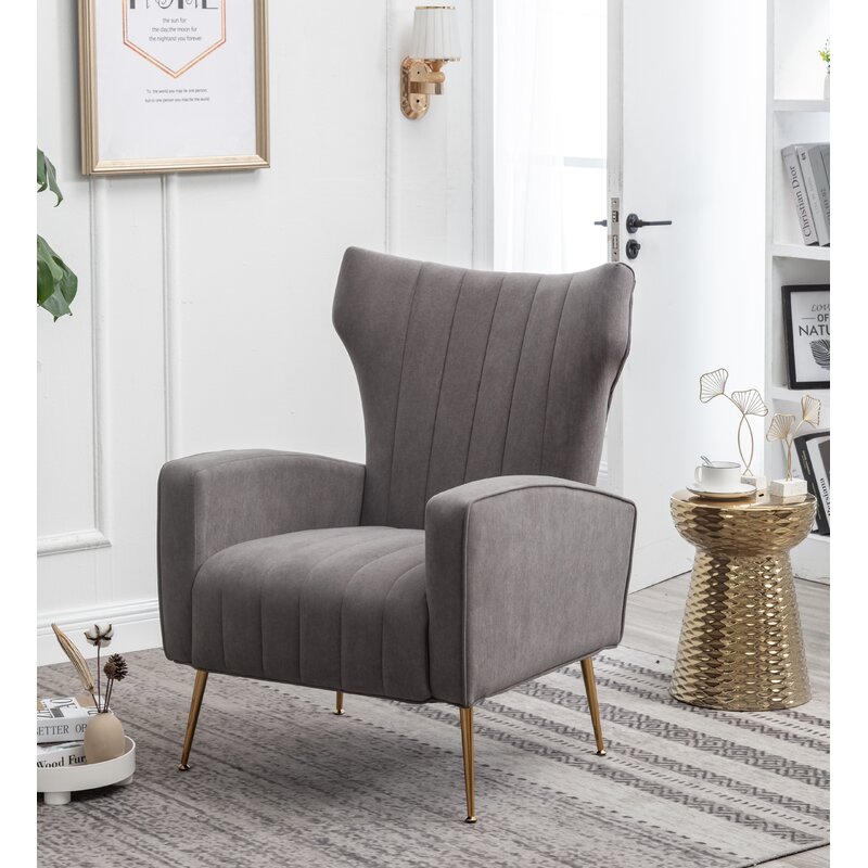 Etta Avenue™ Milana Upholstered Wingback Chair & Reviews | Wayfair